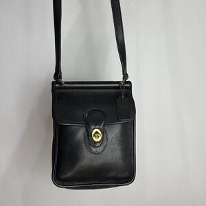 Coach Murphy Vintage 80s 90s Black Genuine Leather Crossbody Bag 9930